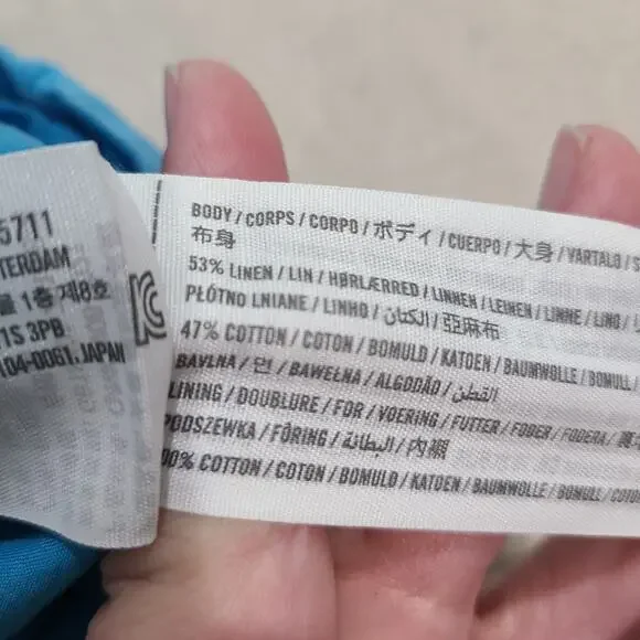 Abercrombie & Fitch Linen Blend Mini Square Neck Shift Dress Beach Coastal XL - Picture 8 of 11